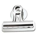 Bulldog Magnetic Clips, Medium, Nickel, 12/Pack