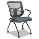 Alera Elusion Mesh Nesting Chairs with Padded Arms, Supports Up to 275 lb, 18.11" Seat Height, Black, 2/Carton