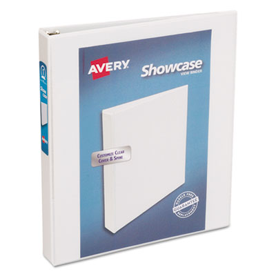 Showcase Economy View Binders with Slant Rings, 3 Rings, 1" Capacity, 11 x 8.5, White