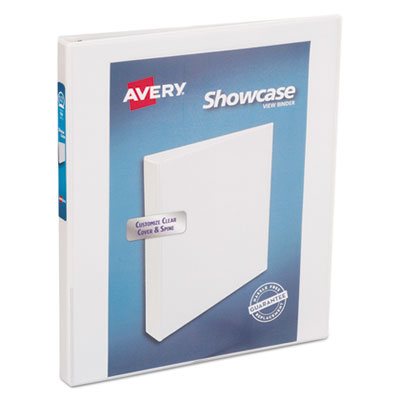 Showcase Economy View Binders with Slant Rings, 3 Rings, 0.5" Capacity, 11 x 8.5, White