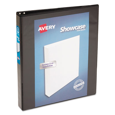 Showcase Economy View Binders with Slant Rings, 3 Rings, 1" Capacity, 11 x 8.5, Black