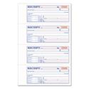 TOPS 3-Part Hardbound Receipt Book, Three-Part Carbonless, 7 x 2.75, 4 Forms/Sheet, 200 Forms Total