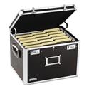 Locking File Chest with  Adjustable File Rails, Letter/Legal Files, 17.5" x 14" x 12.5", Black