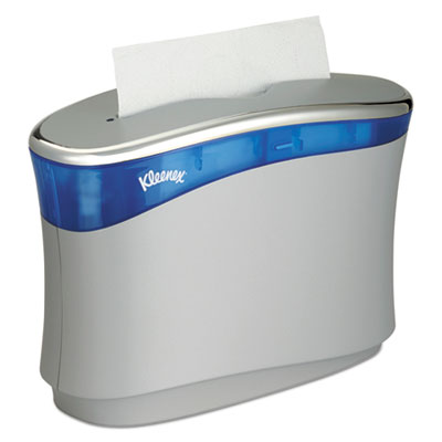 Reveal Countertop Folded Towel Dispenser, 13.3 x 5.2 x 9, Soft Gray/Translucent Blue