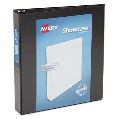 Showcase Economy View Binders with Slant Rings, 3 Rings, 1.5" Capacity, 11 x 8.5, Black