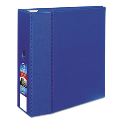 Heavy-Duty Non-View Binder with DuraHinge, Locking One Touch EZD Rings and Thumb Notch, 3 Rings, 5" Capacity, 11 x 8.5, Blue