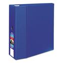 Heavy-Duty Non-View Binder with DuraHinge, Locking One Touch EZD Rings and Thumb Notch, 3 Rings, 5" Capacity, 11 x 8.5, Blue