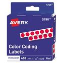 Handwrite-Only Permanent Self-Adhesive Round Color-Coding Labels in Dispensers, 0.25