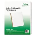 Index Dividers with White Labels, 8-Tab, 11 x 8.5, White, 5 Sets