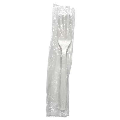 Heavyweight Wrapped Polypropylene Cutlery, Fork, White, 1,000/Carton