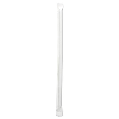 Wrapped Jumbo Straws, 7.75", Polypropylene, Clear, 12,000/Carton