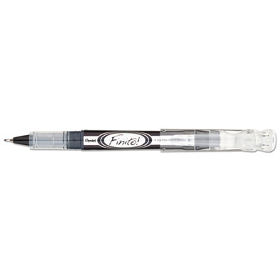 Finito! Porous Point Pen, Stick, Extra-Fine 0.4 mm, Black Ink, Black/Silver/Clear Barrel