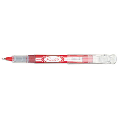 Finito! Porous Point Pen, Stick, Extra-Fine 0.4 mm, Red Ink, Red/Silver/Clear Barrel