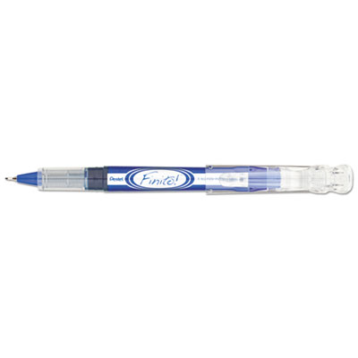 Finito! Porous Point Pen, Stick, Extra-Fine 0.4 mm, Blue Ink, Blue/Silver/Clear Barrel