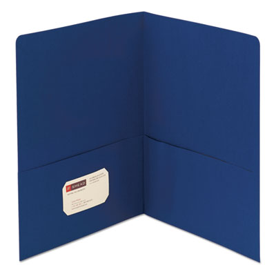 Two-Pocket Folder, Textured Paper, 100-Sheet Capacity, 11 x 8.5, Dark Blue, 25/Box