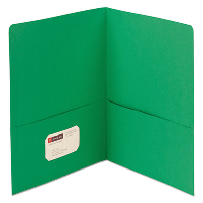 Two-Pocket Folder, Textured Paper, 100-Sheet Capacity, 11 x 8.5, Green, 25/Box