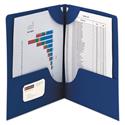 Lockit Two-Pocket Folder, Textured Paper, 100-Sheet Capacity, 11 x 8.5, Dark Blue, 25/Box