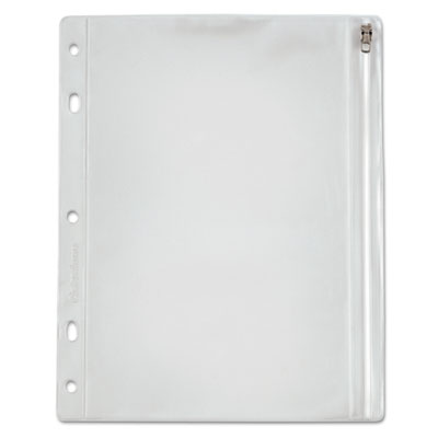 Zippered Ring Binder Pocket, 10.5 x 8, Clear