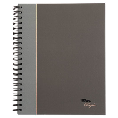 Royale Wirebound Business Notebooks, 1-Subject, Medium/College Rule, Black/Gray Cover, (96) 10.5 x 8 Sheets