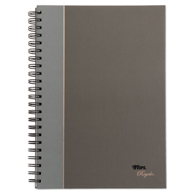 Royale Wirebound Business Notebooks, 1-Subject, Medium/College Rule, Black/Gray Cover, (96) 11.75 x 8.25 Sheets