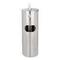 Standing Stainless Wipes Dispener, 12 x 12 x 36, Cylindrical, 5 gal, Stainless Steel