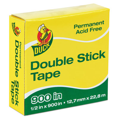 Permanent Double-Stick Tape, 1" Core, 0.5" x 75 ft, Clear