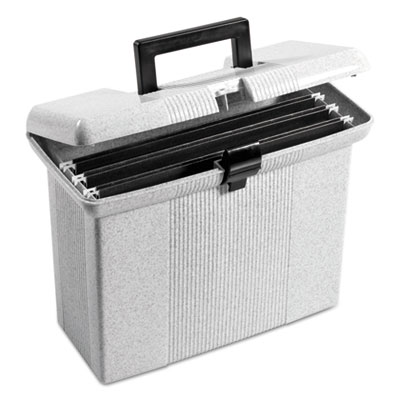 Portable File Boxes, Letter Files, 14.88" x 6.5" x 11.88", Granite