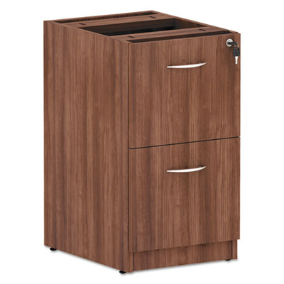 Alera Valencia Series Full Pedestal File, Left/Right, 2 Legal/Letter-Size File Drawers, Modern Walnut, 15.63" x 20.5" x 28.5"