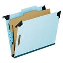 Hanging Classification Folders with Dividers, Letter Size, 1 Divider, 2/5-Cut Exterior Tabs, Blue