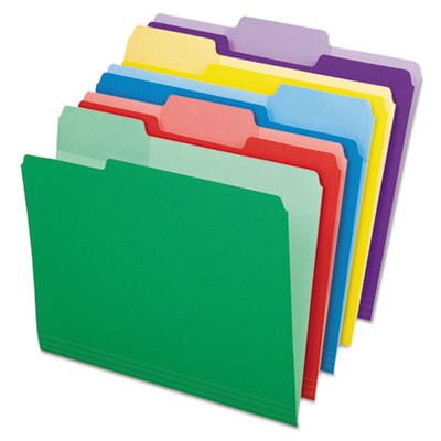 File Folders with Erasable Tabs, 1/3-Cut Tabs: Assorted, Letter Size, Assorted Colors, 30/Pack