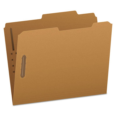 Kraft Fastener Folders, 2/5-Cut Tabs, 2 Fasteners, Letter Size, Kraft Exterior, 50/Box