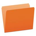 Colored File Folders, Straight Tabs, Letter Size, Orange/Light Orange, 100/Box