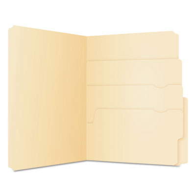 Divide It Up File Folder, 1/2-Cut Tabs: Assorted, Letter Size, 0.75" Expansion, Manila, 24/Pack