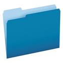 Colored File Folders, 1/3-Cut Tabs: Assorted, Letter Size, Blue/Light Blue, 100/Box