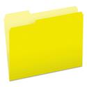 Colored File Folders, 1/3-Cut Tabs: Assorted, Letter Size, Yellow/Light Yellow, 100/Box