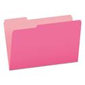 Colored File Folders, 1/3-Cut Tabs: Assorted, Legal Size, Pink/Light Pink, 100/Box