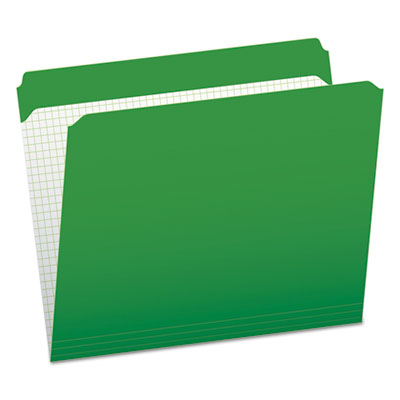 Double-Ply Reinforced Top Tab Colored File Folders, Straight Tabs, Letter Size, 0.75" Expansion, Bright Green, 100/Box