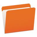 Double-Ply Reinforced Top Tab Colored File Folders, Straight Tabs, Letter Size, 0.75" Expansion, Orange, 100/Box