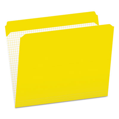 Double-Ply Reinforced Top Tab Colored File Folders, Straight Tabs, Letter Size, 0.75" Expansion, Yellow, 100/Box