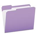 Double-Ply Reinforced Top Tab Colored File Folders, 1/3-Cut Tabs: Assorted, Letter Size, 0.75" Expansion, Lavender, 100/Box