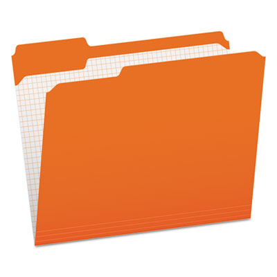 Double-Ply Reinforced Top Tab Colored File Folders, 1/3-Cut Tabs: Assorted, Letter Size, 0.75" Expansion, Orange, 100/Box