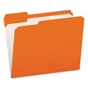 Double-Ply Reinforced Top Tab Colored File Folders, 1/3-Cut Tabs: Assorted, Letter Size, 0.75" Expansion, Orange, 100/Box