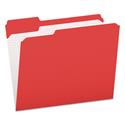 Double-Ply Reinforced Top Tab Colored File Folders, 1/3-Cut Tabs: Assorted, Letter Size, 0.75" Expansion, Red, 100/Box