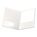 High Gloss Laminated Paperboard Folder, 100-Sheet Capacity, 11 x 8.5, White, 25/Box