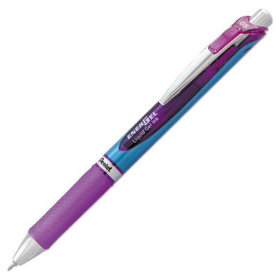 EnerGel RTX Gel Pen, Retractable, Fine 0.5 mm Needle Tip, Violet Ink, Violet/Blue Barrel