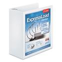 ExpressLoad ClearVue Locking D-Ring Binder, 3 Rings, 4" Capacity, 11 x 8.5, White