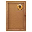 Enclosed Indoor Cork Bulletin Board with One Hinged Door, 24