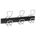 Wall-Mount Coat Hooks, 18.11 x 2.95 x 6.45, Metal, Silver, 22 lb Capacity