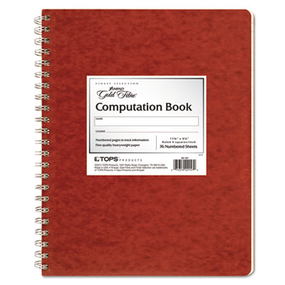Computation Book, Quadrille Rule (4 sq/in), Brown Cover, (76) 11.75 x 9.25 Sheets