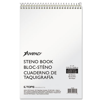 Steno Pads, Gregg Rule, Tan Cover, 60 Green-Tint 6 x 9 Sheets